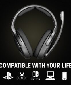 Drop + EPOS PC38X Gaming Headset Noise-Cancelling Microphone with Over-Ear Open-Back Design, Velour Earpads, Compatible with PC, PS4, PS5, Switch, Xbox, Mac, Mobile, and More (Black) Black One Size 19 71YhsYalsdL
