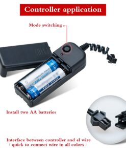 lychee 15ft EL Wire Neon Glowing Strobing Electroluminescent Light El Wire w/Battery Pack for Parties, Halloween Decoration (Pink, Outdoor use) Pink 25 71YisiGiW4L