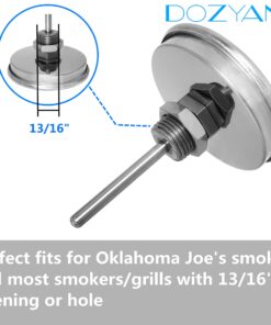 3 1/8 inch BBQ Thermometer Gauge 2 Pcs Charcoal Grill Pit Smoker Temp Gauge Grill Thermometer Replacement for Oklahoma Joe's Smokers, and Smoker Wood Charcoal Pit, Large Face Grill Thermometer 2 Pack 22 71YiwqlJxCS