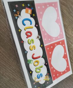 REGELETO Class Jobs Pocket Chart with 70 Colorful Dry Erase Cards and 3 Hooks,Class Management Educational Pocket Chart Teacher's Helper Size: 24.5”x21.8”inch Bulletin Board for Classroom (Black) 16-Pockets 32 71YjDVd6bJL