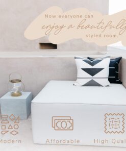 Woven Nook - Modern & Luxurious 18" x 18" Decorative Leather Throw Pillow Covers - Durable Quality & Machine Washable - 100% Polyester Faux Leather, Zulu Design - 4 Pack 18 x 18-Inch Zulu - Black, White, Grey, Brown, Neutral 19 71YjISHgOYL
