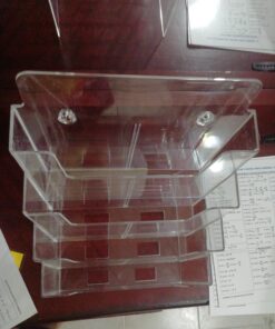 SourceOne Premium 4-Tier Magazine and Brochure Holder – Clear Acrylic Countertop Organizer 1 Pack 14 71YjJ33kXxL