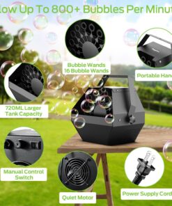 Theefun Bubble Machine: Wired and Wireless Remote Control Bubble Blower Machine with Over 800+ Bubbles/M, Plug-in Kids Bubble Machine for Parties Wedding Birthday-Indoor & Outdoor Use with AC Adapter 17 71Yja1mm6FL