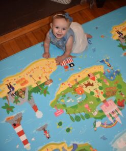 Baby Care Play Mat (Large, Playful - Magical Island) 82'' x 55'' Original One-Piece Reversible Rollable Waterproof Play Mat for Infants, Babies, Toddler, and Kids Large 28 71YkAWjbswL