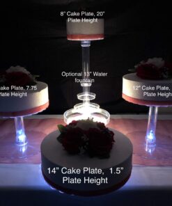Multi Tier Wedding Cake Stand with LED Lights and Optional Water Fountain (4 Tier Stand, Without Fountain) 4 Tier Stand 20 71YkFulPN4L