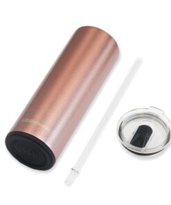 Alternative view of Ice Shaker 20 Oz Skinny Tumbler, Insulated Water Bottle with Straw, Stainless Steel Water Bottle, As Seen on Shark Tank, Water Bottle with Straw, Rose Gold
