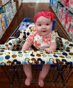 Shopping Cart Cover for Baby and High Chair Cover -2-in-1- Soft Padded Machine Washable Cart Cover for Babies - Cellphone and Bottle Holder included, Perfect baby shower gifts for boys or girls 32 71YlyZRPvQL