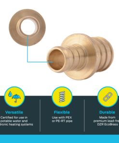 SharkBite 1/2 x 3/4 Inch Crimp Reducing Coupling, Brass Plumbing Fitting, PEX Pipe, PE-RT, UC058LFA 1/2 in. x 3/4 in. Copper 7 71Ym3XbmflL