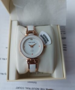 Anne Klein Women's Genuine Diamond Dial Bangle Watch White/Rose Gold 21 71Ym4KSICL