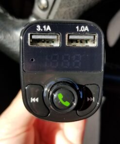 Handsfree Call Car Charger,Wireless Bluetooth FM Transmitter Radio Receiver,Mp3 Audio Music Stereo Adapter,Dual USB Port Charger Compatible for All Smartphones,Samsung Galaxy,LG,HTC,etc. 58 71YmLvSg5QL