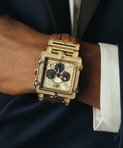 JBW Men's Luxury Phantom 1.00 ctw Diamond Chronograph Wrist Watch with Leather Band Brown/Gold 16 71YmeiwZGfL