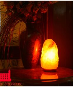 Windsor Seasons Hand Crafted Natural Large 9-Inch Crystal Himalayan Salt Lamp with Neem Wood Base, 6-Feet Cord, Dimmer Switch and Bulb 29 71YoKbadG2L