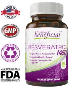 PURELY beneficial RESVERATROL1450-90day Supply, 1450mg per Serving of Potent Antioxidants & Trans-Resveratrol, Promotes Anti-Aging, Cardiovascular Support, Maximum Benefits (1bottle) 23 71YoXOZfzJL 1