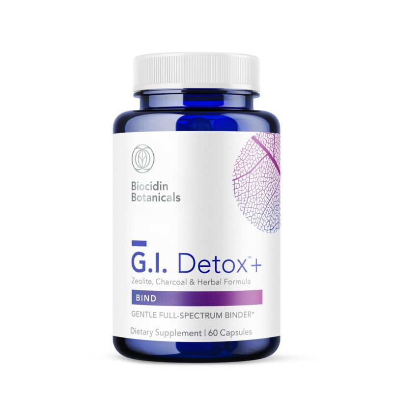 Catalog 1 G.I. Detox+ Gentle Binder by Biocidin - Gut Health Intestinal Cleanse with Charcoal, Zeolite & Aloe - Assists in Toxin & Biofilm Removal, May Reduce Bloating & Gas (60 GI Detox Capsules)
