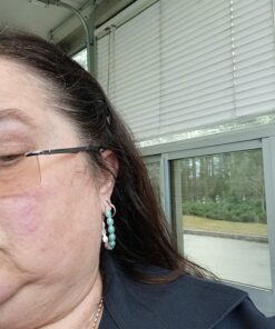 Alternative view of Lucky Brand Silver-Tone and Faux Turquoise Hoop Earrings