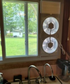 Genesis Twin Fan High Velocity Reversible AirFlow Fan, LED Indicator Lights Adjustable Thermostat & Max Cool Technology, ETL Certified, White (A1WINDOWFAN) 33 71YsOpn1H1L 1