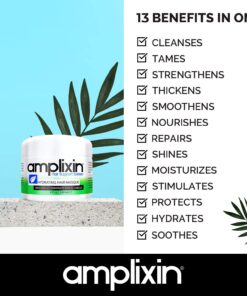 Amplixin Hydrating Hair Mask - Deep Conditioner Hair Treatment With Coconut & Argan Oil - Sulfate Free Hair Repair Conditioner For Men & Women With Dry, Damaged Hair, 8Oz 25 71Ysn7R0oZL