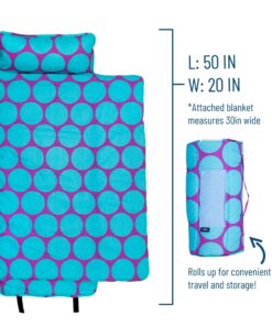 Wildkin Original Nap Mat with Reusable Pillow for Boys and Girls, Perfect for Elementary Sleeping Mat, Features Hook and Loop Fastener, Soft Cotton Blend Materials Nap Mat for Kids (Big Dot Aqua) Big Dot Aqua 16 71Yt7mZ0n1L