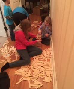 MindWare KEVA Contraptions 400 Plank Wooden Building Blocks Set - Ball Maze and Ball Run – 400 Precision Cut Wooden Planks, 2 KEVA Balls and Idea Book 22 71Yu 4fgpXL