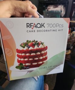 RFAQK 700PCs Cake Decorating Supplies Kit with Baking Supplies- Cake Decorating Tools with Springform Pans, Cake Leveler, Cake Turntable, Numbered Piping Tips, Icing Spatulas, Fondant Tools and More 24 71Yu7H7CItL
