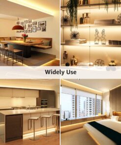 Lepro 12V LED Strip Light, Flexible, SMD 2835, 16.4ft Tape Light for Home, Kitchen, Party, Christmas and More, Non-Waterproof, Warm White(Not Include Power Adapter) 16.4 ft 33 71YuJbFQusL