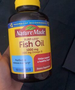 Nature Made Burp Less Fish Oil 1000 mg Softgels, Omega 3 Fish Oil Supplements for Healthy Heart Support, Omega 3 Supplement with 150 Softgels, 75 Day Supply 150 Count (Pack of 1) 26 71YuXDWuQiL