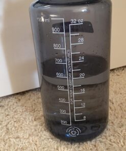 Nalgene Sustain Tritan BPA-Free Water Bottle Made with Material Derived from 50% Plastic Waste, 32 OZ, Wide Mouth Gray w/ Black Lid 15 71Yv3VFRWL