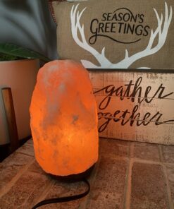 Windsor Seasons Hand Crafted Natural Large 9-Inch Crystal Himalayan Salt Lamp with Neem Wood Base, 6-Feet Cord, Dimmer Switch and Bulb 46 71YvCBCWGL