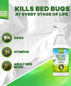 Eco Defense Bed Bug Killer - USDA Biobased Dust Mite Spray Natural Repellent Treatment - Child & Pet Friendly - 16 oz 25 71YvIXjjxCS