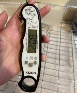 KIZEN Digital Meat Thermometer with Probe - Instant Read Food Thermometer for Cooking, Grilling, BBQ, Baking, Liquids, Candy, Deep Frying, and More - Black/White 43 71Yvh2zkQXL