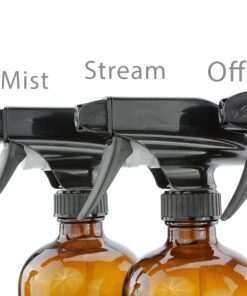 Cornucopia 16oz Amber Glass Spray Bottles w/Reusable Chalk Labels (2 Pack), Heavy Duty Mist & Stream 3-Setting Sprayer; Great for Essential Oils 32 71YvuFxgGwL