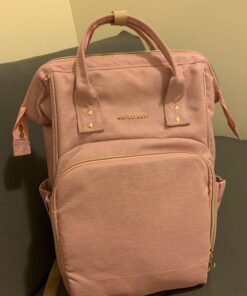 AMILLIARDI Diaper Bag Backpack - 6 INSULATED Bottle Holders - Detachable Stroller Straps (Light Pink) Light Pink 47 71Yw63X13YL