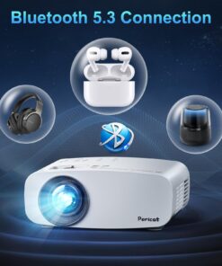 Pericat 5G WiFi Projector Bluetooth,10000L Native 1080P Outdoor Portable Video Projector 4K Supported,Home Theater Movie Projector 300'' Display,Compatible iOS/Android//PC/TV Stick/PS5 White 13 71YwIcma5WL