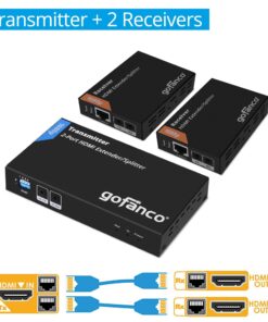 Alternative view of gofanco Prophecy 1080p 1x2 HDMI Extender Splitter Over Cat5e/Cat6/Cat7 Ethernet Cable with HDMI Loopout - Up to 50m/165ft - EDID Management, Bi-Directional IR Control, 1 in 2 Out (HDExt2P-Pro) 1080p 2-Port 165ft
