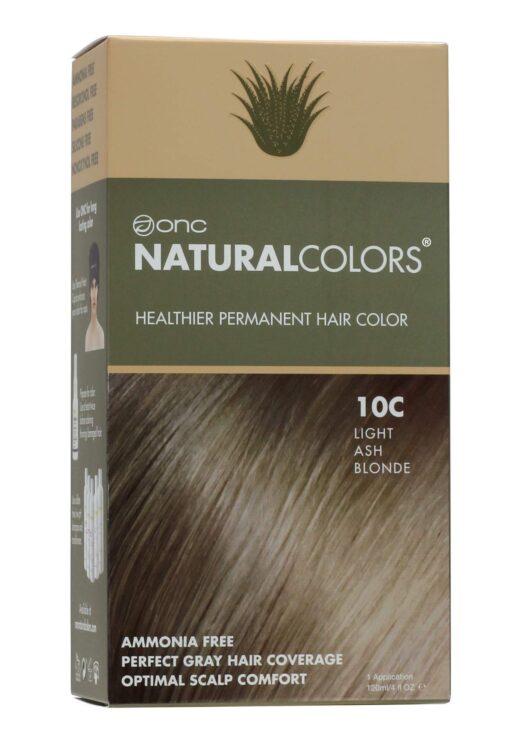 ONC NATURALCOLORS (10C Light Ash Blonde) 4 fl. oz. (120 mL) Heat Activated Healthier Permanent Hair Dye with Certified Organic Ingredients, Ammonia Free, Vegan Friendly, 100% Gray Coverage 10C LIGHT ASH BLONDE