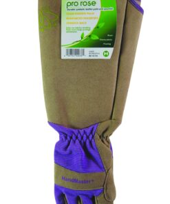 Alternative view of MAGID Extra-Long Thornproof Pruning and Gardening Gloves for Men, 1 Pair, Size 7/S with Forearm Protection, Tan & Purple