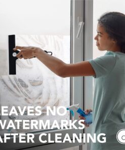 Squeegee for Shower Door, Car Windshield, and Glass Window - 2 Extra Silicone Replacement Blades - Foam Handle - Black 15 71YyYRXTRPL