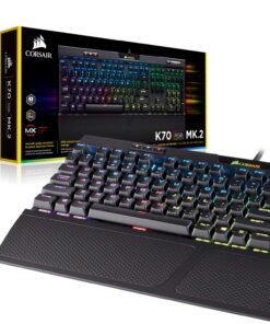 Corsair K70 RGB MK.2 Rapidfire Mechanical Gaming Keyboard - USB Passthrough & Media Controls - Fastest & Linear - Cherry MX Speed - RGB LED Backlit MX SPEED (Linear & Fast) Black 35 71Yywm 2GCL
