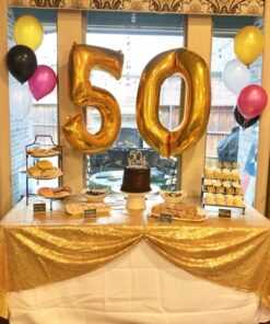 BalsaCircle 60x102-Inch Gold Rectangle Tablecloth for Wedding Party Cake Dessert Events Table Linens 60"*102" 44 71YyyVteIwL