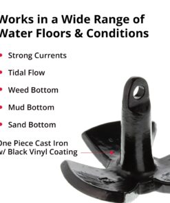 SeaSenseSeaSense Painted Navy Anchor (5 Lb) 20lb Black Vinyl Coating 9 71YzTa4oenL