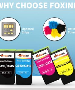 FOXINK Remanufactured Toner Compatible for Xerox C310 Xerox C315 Xerox 006R04357 Xerox 006R04356 Xerox 006R04358 Xerox 006R04359 with Page Yield 3K 2.3K 9 71Z PqS7vnL