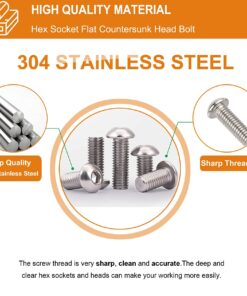 Comdox 500Pcs M3 M4 M5 Stainless Steel Button Head Hex Socket Head Cap Bolts Screws Nut Assortment Kit 11 71Z bZg2sPS