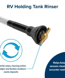 Camco Camper/RV Holding Tank Swivel Stik Rinser | Features Powerful Rotary Cleaning Action & 34-Inches of Flexible Reach | Equipped with 1/4 Turn Shutoff Valve & Ergonomic Easy Grip Handle (40074) Flexible Swivel Stik Tank Rinser Standard Packaging 13 71Z0mKS67ZL