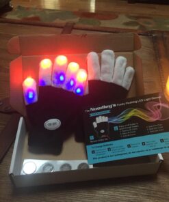 The Noodley LED Light Up Gloves for Kids Toys Games Outdoor Boy Girl Glow Dark Costume Autistic Child Teen Adult Sizes Black Small 34 71Z1174QRBL