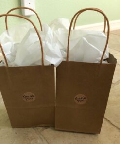 Juvale 24-Pack Small Gift Bags with Handles, 5.3x3x8.5 Inch Bulk Kraft Paper Material Brown Bags, Use for Birthday Party Favors, Reusable Grocery, Retail Shopping, Business, Goodies 5.3 x 3 x 8.5 (Pack of 24) 24 71Z1Vjh0RL