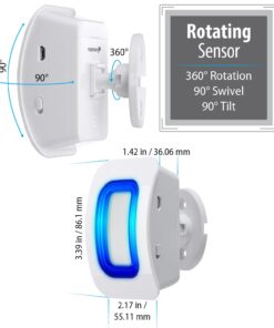 Fosmon WaveLink Door Chime Driveway Alarm Guard Wireless Motion Sensor (500 Feet, 58 Tunes, 5 Volume Levels, LED Indicators) Motion Detector Home/Business/Store Entrance Alert (1 Receiver + 2 Sensor) 1 Receiver + 2 Motion Sensor 12 71Z1bvk7eL