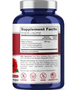 NusaPure Hibiscus Flower 5000 mg 200 Vegetarian Caps (Non-GMO & Gluten Free) 9 71Z4Hkn68nL