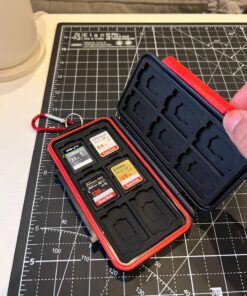 Kiorafoto Professional Water-Resistant Anti-Shock Holder Storage SD SDHC SDXC TF Memory Card Case Protector Cover with Carabiner for 12SD Cards & 12 Micro SD Cards for 12 SD + 12 Micro SD 44 71Z6gIYz26L