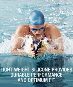 Speedo Silicone Long Hair Swim Cap White 9 71Z7O6YTSqL