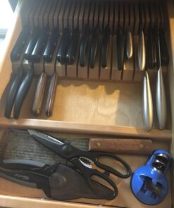 Rev-A-Shelf Dual Row Trim To Fit Knife Block Drawer Organizer with Storage Holder for Kitchen Utensils, 55 Slot Cutlery Tray, Wood, 4WDKB-1 Natural 41 71Z8NSUdASL